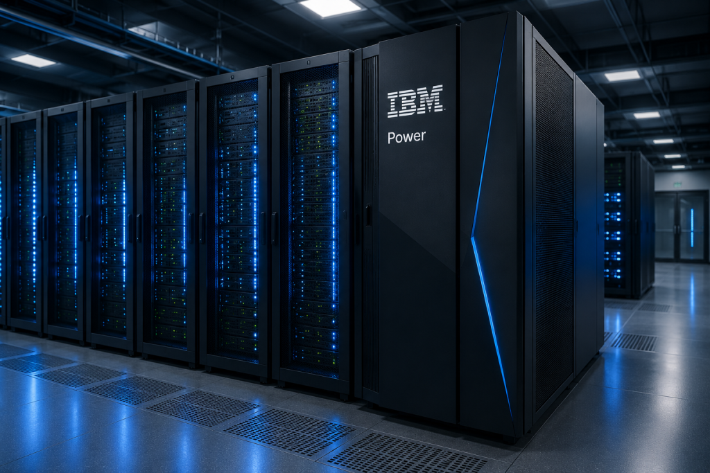 Moderne Serverfarm mit IBM Power Einheit