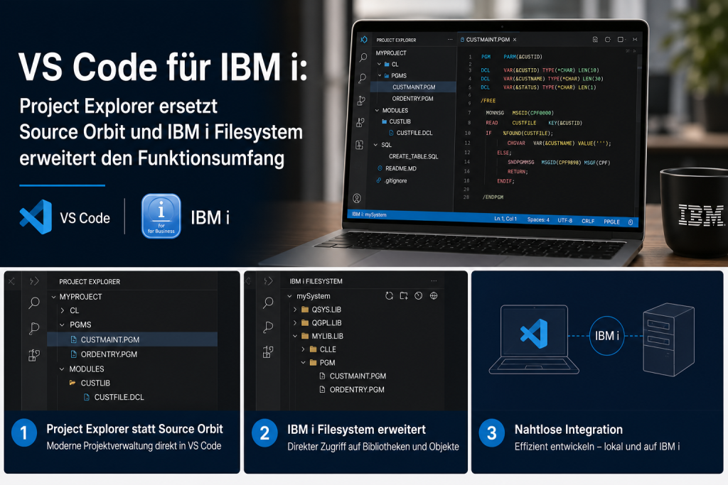 VS Code für IBM i: Project Explorer ersetzt Source Orbit und IBM i Filesystem erweitert den Funktionsumfang